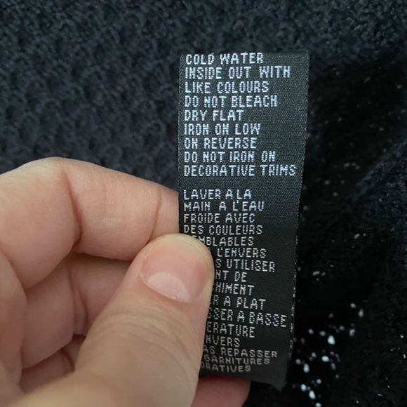 Vintage Beaded and Sequined Cardigan Sweater, Black Satin Buttons, Size Large L - Picture 10 of 10